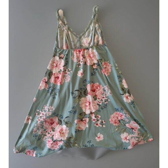 Flora Nikrooz Nightgown Cotton Lace BlueFloral Camisole Size Medium - Picture 2 of 7